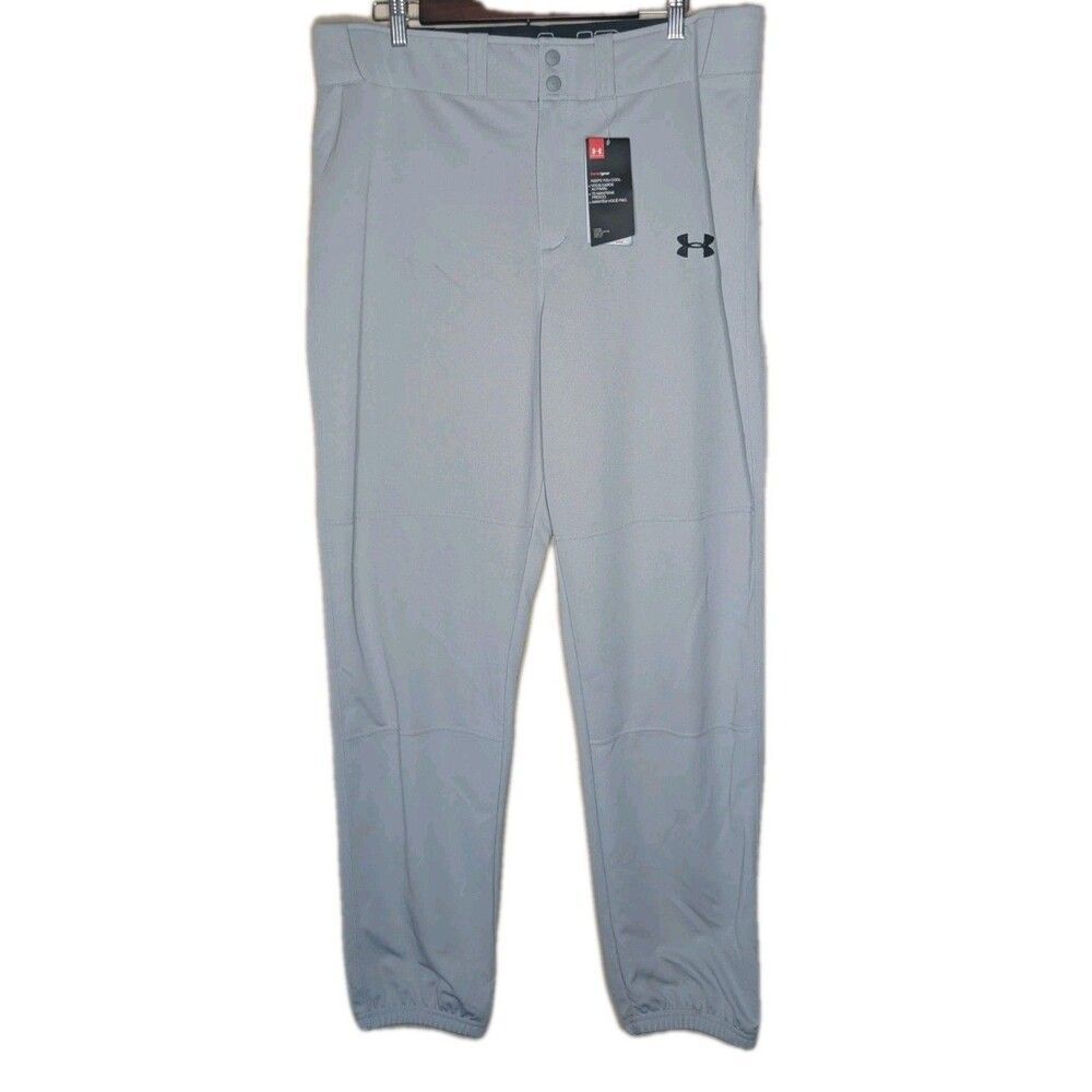 NWT Under Armour Baseball Pants Men's XL Gray Elastic Waist Polyester